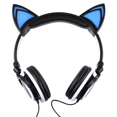 China Stereo Sound Kids LED Cat Ear Earphone Competitive Price Adjustable Headphone Headset For Kids Birthday Gift Boys And Girls Headphones for sale