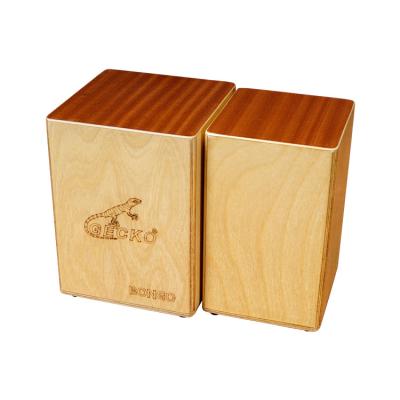 China New Exquisite Gecko BONGO Cajon Hand Drum Kids Box Mahogany Wooden Drum Persussion Equip Cajon Drum for sale