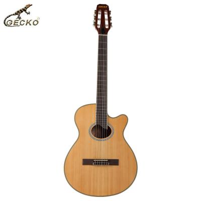 China Exquisite Gecko Factory Sells 39 Inch Sapele Handmade Natural Wood Color Guitar For Beginners for sale