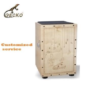 China Exquisite Wooden Gecko Percussion Instrument Cajon Drum Backing Customization for sale