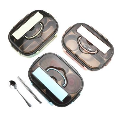 China Microwavable Stainless Steel Lunch Boxes 4 Compartments School 304 Insulated Metal For Kids Kids Bento Box for sale