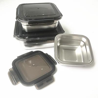 China Freshness Preservation Wholesale 304 Stainless Steel Food Storage Containers Stainless Steel Bento Box for sale