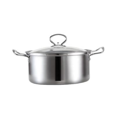 China Best Viable Selling 16cm Stainless Steel Soup Pot Food Steamer Metal Stock Pot Cookware Cooking Pot with Steaming Tray for sale