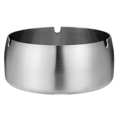 China Factory Wholesale Custom Durable Stainless Steel Ashtray Metal Ashtray Silver Outdoor Ashtray for sale