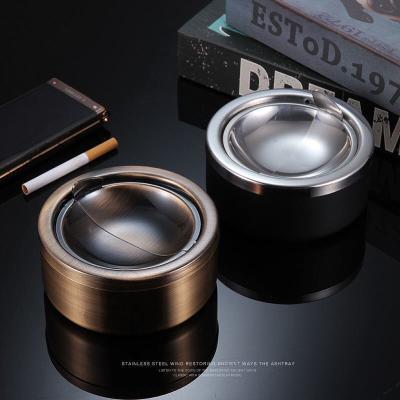 China Viable Free Sample Custom Portable Cigarette Ash Bin Stainless Steel Ash Tray Cigar Ashtray Metal Ash Tray for sale