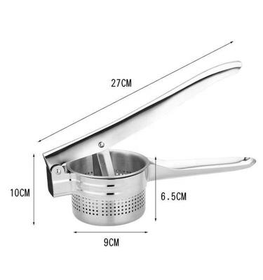 China Viable Kitchenware Tool Crusher Fruit Vegetable Squeezer Crusher Squeezer Household Kitchen Cooking Stainless Steel Potato Masher for sale