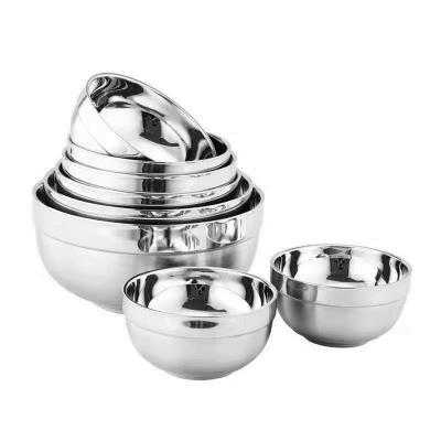 China Sustainable Stainless Steel Double Platinum Bowls Cheap Popcorn Serving Bowl Snacks Stainless Steel Bowl for sale