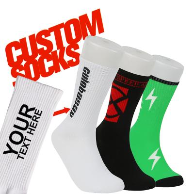 China QUICK DRY your own custom logo socks custom design crew socks cotton men socks with your own logo for sale