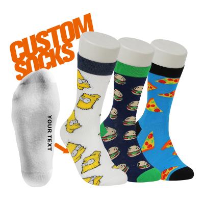 China Fashion High Quality QUICK DRY Mens Character Socks (YS) Custom Logo Design Food Pattern Funny Socks for sale