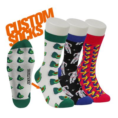 China QUICK DRY Custom Logo Socks Custom Jacquard Avocado Sock Socks Colorful Custom No Minimum for sale