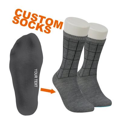 China New Design QUICK DRY Plaid Pattern Socks Custom Text (YS) Mens Business Casual Socks for sale