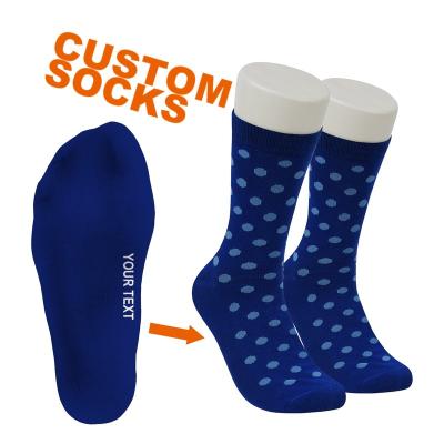 China (YS) QUICK DRY custom jacquard socks knitted socks custom design blue color polka dot socks for sale