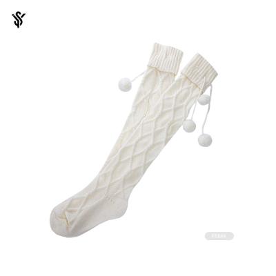 China YS-F0116 QUICK DRY knitted winter stocking women knee high knit boot socks for sale