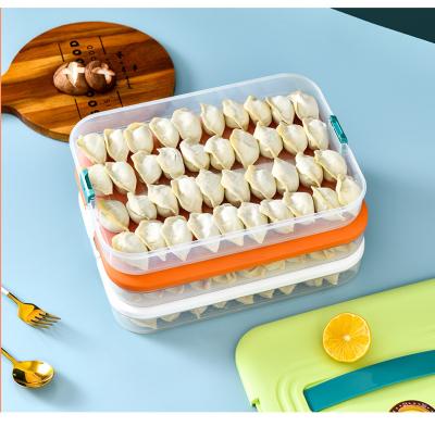 China Sustainable Luxury Freezer Dumplings Food Rack Storage Containers Box With Lid 4 Layers Boxes Organizer Container Fridge for sale