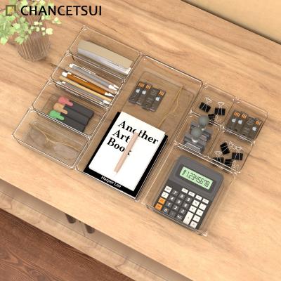 China Multifunctional Clear Plastic Stocked Kitchen Storage and Tableware Parts Underwear Drawer Small Drawer Organizer for Kitchen for sale