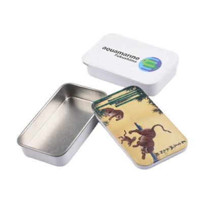 China Customized Mini Empty Rectanglur Push Pull Eco-friendly Tin Box With Slide Lid Metal Tin Case Container For Candy In Good Condition for sale