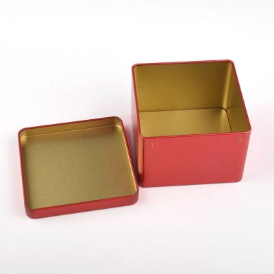 China Durable Custom Logo Square Metal Tea Packing Tin Box Tea Tin Cans Container With Lid For Loose Tea for sale