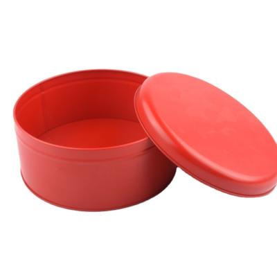 China Large Eco-friendly Custom Printing Round Metal Tin Box Cake Chocolate Food Cookie Cookie Gift Packaging Box With Lid for sale