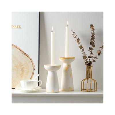 China Modern Luxury White Ceramic Candle Holder Interesting Price Ceramic Candle Holder for sale