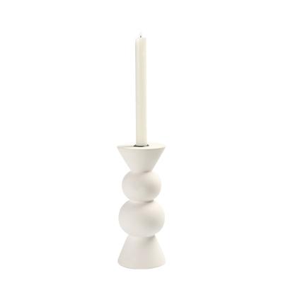 China Wholesale Cheap Modern Gifts Decorative White Ceramic Candle Holder Wedding Ceramic Candle Holder for sale