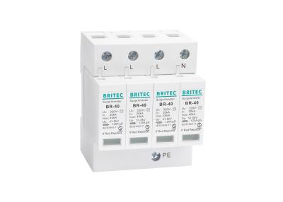 China IEC61643 40KA 4 Poles AC Electrical Surge Protector Lightning Protection for sale