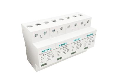 China 25kA Three Phase 4P Type 1 Class I Lightning Surge Protector BR-25GR 4P for sale