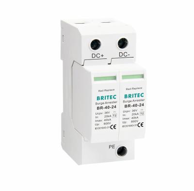 China BR-40-24 DC SPD Surge Protection Device Dc Surge Suppressor 40kA Pv Surge Arrester dc 24v surge protector for sale