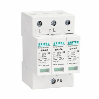 China BR385-60 3P Class II SPD 60kA Type 2 Surge Protection Device tuv ac surge arrester lightning protection SPD for sale