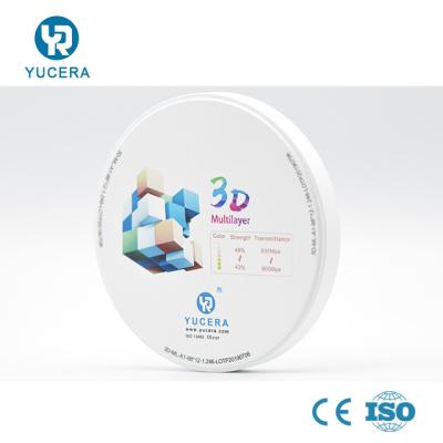 China 3D Multilayer Dental Zirconia Disc Blocks For Dental Lab And Hospital for sale