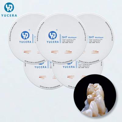 China YUCERA Dental 900MPA Zirconia Multilayer Disk For Milling Machine for sale