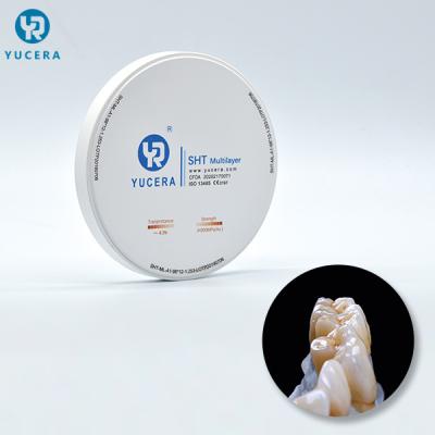 China Yucera 900MPA Dental SHT Multilayer Zirconia Block for sale