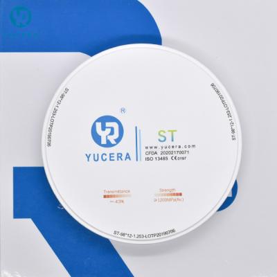 China YUCERA 98*10mm 1200MPA 6.07g/cm³ Dental Zirconia Discs for sale