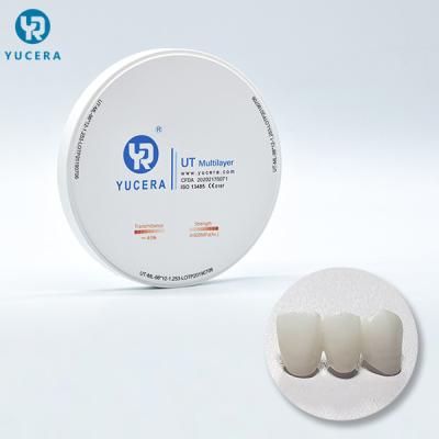 China 98mm White UT Dental Zirconia Blank For Ceramic Dentures for sale