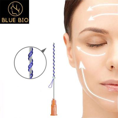 China Double Screw Pdo Thread Lift Face 27g 38mm Absorbable collagen needle line for sale