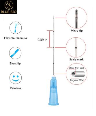 China 25g38mm Blunt Micro Cannula Stainless Steel For Dermal Filler Injection for sale