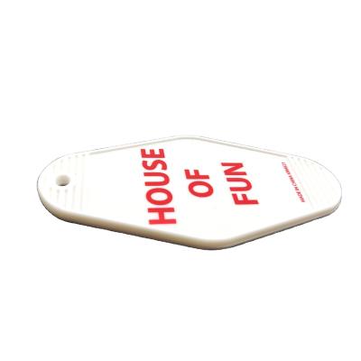 China Gift Custom logo promotional blank plastic Retro vintage motel hotel room keychain for sale