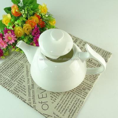 China Wholesale cheap bulk hotel china single white teapot viable STANDARD for sale