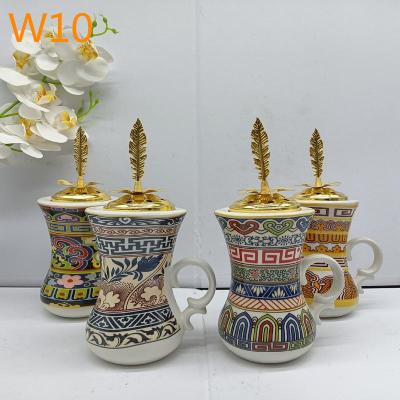 China Antique Art Many Design Ceramic Censer Burner Middle East Bakhoor Portable Incense Holder for sale