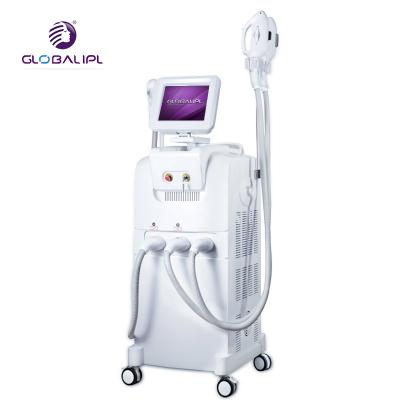 China Hair removal professional 2 in 1 dye removal face lift tattoo removal skin tightening diode laser beauty machine ipl and price for sale