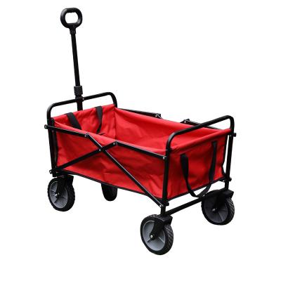 China Portable Outdoor Garden 4 Wheels Metal Camping Cart High Quality Folding Trolley Foldable Camping Wagon for sale