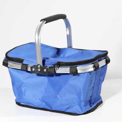 China Waterproof Portable 600D Oxford Cloth Folding Insult Cooler Bag With Aluminum Tube for sale