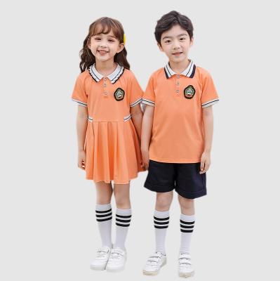 China Beautiful Design School Uniform School Student Dress Orange Uniform Preschool Clothing for sale