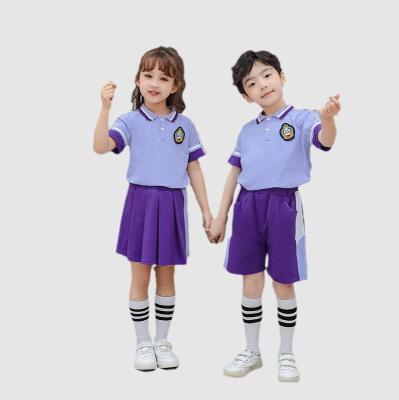 China Purple Summer Primary School Uniform Design School Uniform Suit For Kids for sale