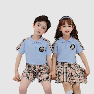 China School Summer Cotton Short Sleeve School Uniform Set Kindergarten Children's Shorts T-shirt School Uniform for sale