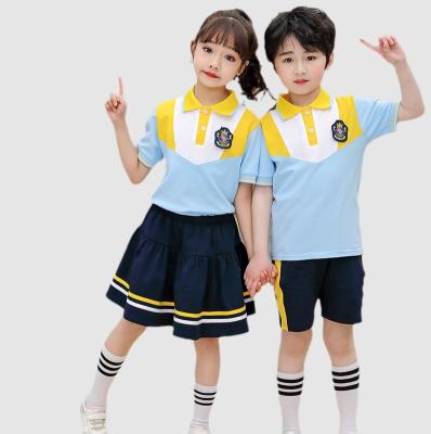 China School customize two sets of school uniforms and sportswear for primary school students in summer for sale