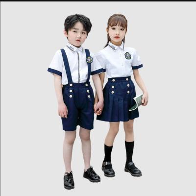 China Girls' school uniforms 2022 new school children's school uniforms skirts short-sleeved uniforms for primary school students for sale