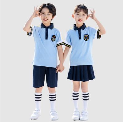 China Wholesale blue school summer course sportswear for boys and girls in primary schools and kindergartens for sale