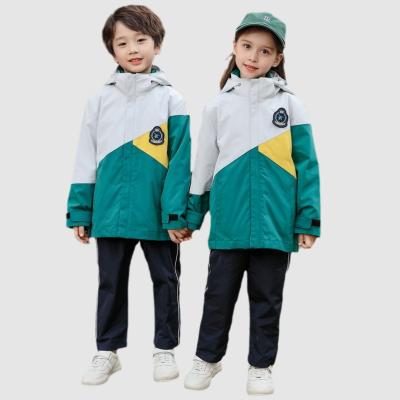 China School winter children's jackets for boys and girls with detachable inner layer for cold-proof school uniforms for sale