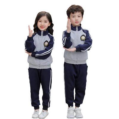 China Spring Blue Class Uniform Children's Sportswear Cotton Three-Piece School Uniform For Elementary School Students for sale