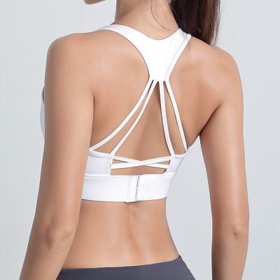 China Breathable Women Relieve Padded Racerback Fitness Gym Training Yoga Sports Bra Wholesale for sale